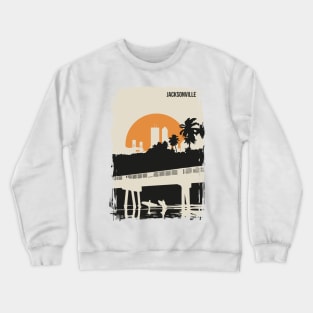 Jacksonville Vintage Minimal Florida Travel Poster Crewneck Sweatshirt